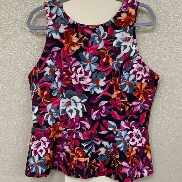 NWOT Alexia Admor Colorfull Tropical Floral Tank Top, size L - Picture 6 of 7